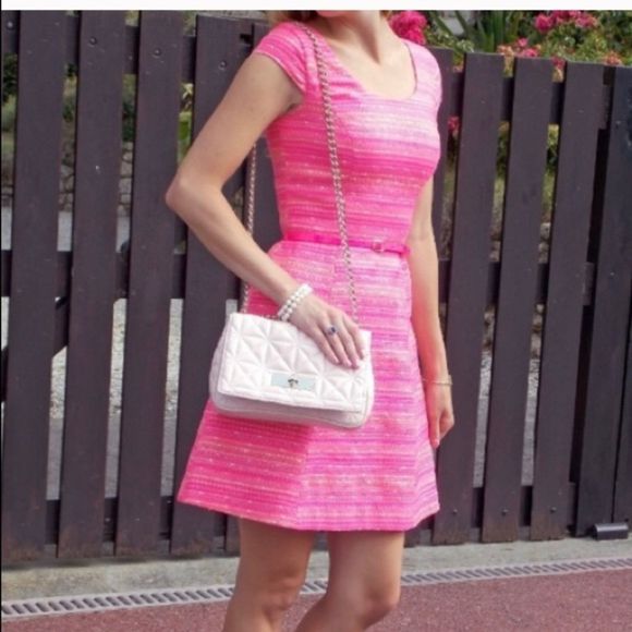 Lilly Pulitzer Dresses & Skirts - Lilly Pulitzer bright pink tweed mini dress